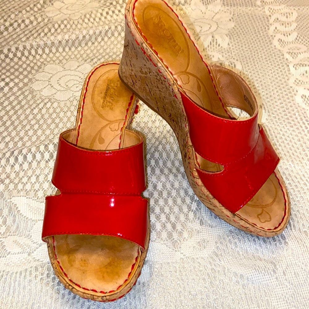 Born Red Wedge Sandals